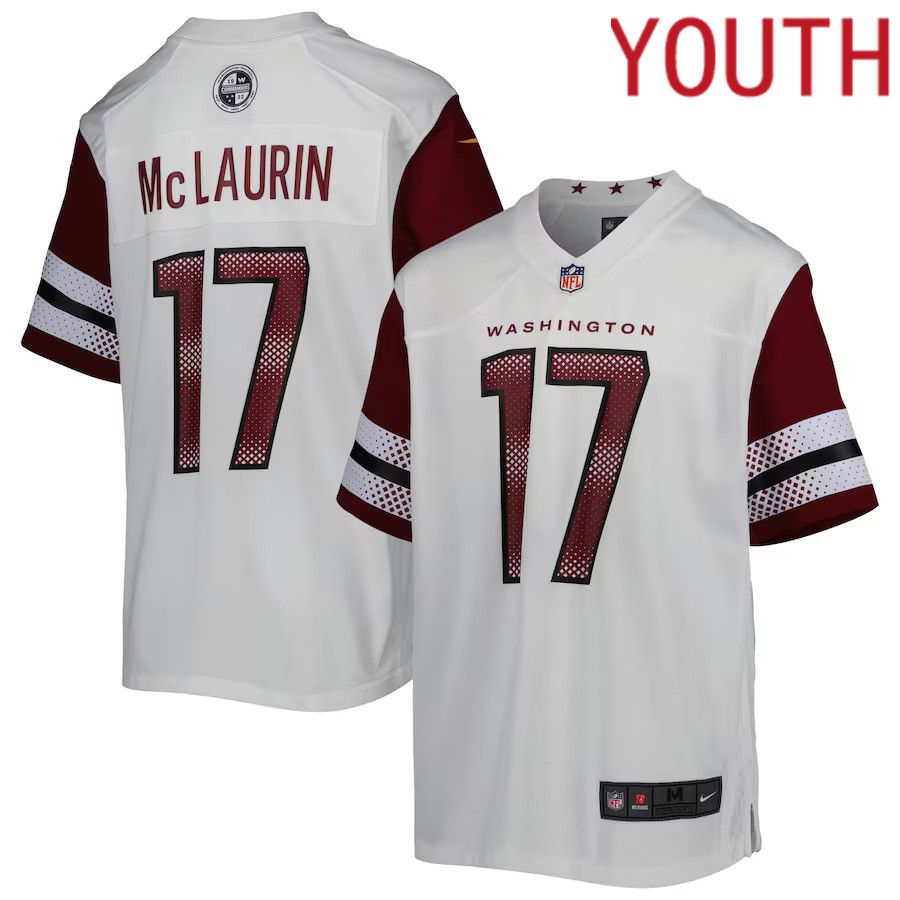 Youth Washington Commanders 17 Terry McLaurin Nike White Game NFL Jersey
